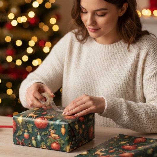 & Retro Kerst Inpakpapier Vel