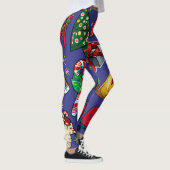Retro Kerst  Kleurrijk Blauw Rood Groen Leggings (Rechts)