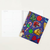Retro Kerst Kleurrijk Blauw Rood Groen Planner (Display)
