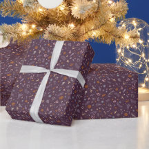 Retro Kerst Krabbels in Diep Pr Plum Paars