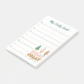 retro kerst mijn dagelijkse doelen planner gevoerd post-it® notes (Schuin)