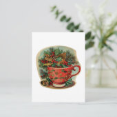 Retro kerst Mok stilleven Briefkaart (Staand voorkant)