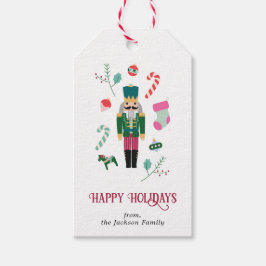 Retro Kerst Notenkraker  Vakantie Cadeaulabel