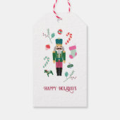 Retro Kerst Notenkraker Vakantie Cadeaulabel (Achterkant)