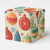 Retro kerst ornament bedankdoosjes (Voorkant Zijde)