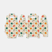 Retro Kerst Ornament en Cadeaupatroon Bedankdoosjes (Uitgevouwen)