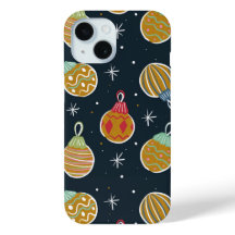 Retro Kerst Ornament Patroon Hoesje
