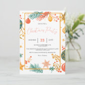 Retro Kerst Ornamenten Bedrijf Kerst Save The Date (Staand voorkant)