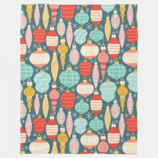 Retro Kerst Ornamenten Naadloos Patroon Fleece Deken