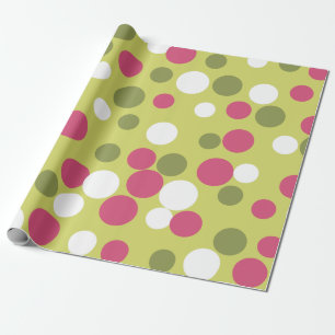 Retro Kerst Pink Lime Kerstmis Inpakpapier