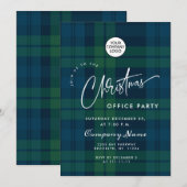 Retro Kerst Plaid Corporate Vakantie Party Kaart (Voorkant / Achterkant)