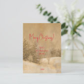 Retro Kerst rode typografie Briefkaart (Staand voorkant)