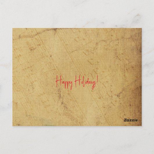 Retro Kerst rode typografie Briefkaart (Achterkant)