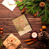 Retro Kerst rode typografie Briefkaart