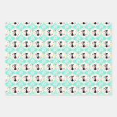 Retro kerst Siamese Cat Ogee Pattern Inpakpapier Vel (Voorkant 2)