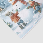 Retro kerst sneeuwpop en Kinder Tissuepapier (Detail)