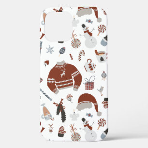 Retro Kerst Sweater Patroon iPhone 12 Pro Hoesje