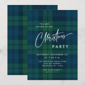 Retro Kerst Tartan Plaid Vakantie Feest Kaart (Voorkant / Achterkant)