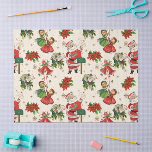Retro Kerst Tissuepapier (Craft)