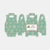 Retro Kerst Turquoise Sneeuwvlokken Bedankdoosjes (Uitgevouwen)