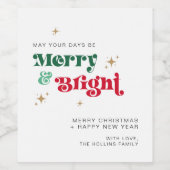 Retro Kerst Wijnfles Etiket Drink Cadeaulabel (Enkel label)