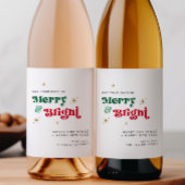 Retro Kerst Wijnfles Etiket Drink Cadeaulabel
