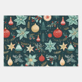 Retro Kerst Wrap, Kerstmis Wrapping, Retro Inpakpapier Vel (Voorkant)