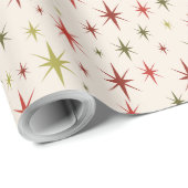 Retro Kerst Wrapping Papier jaren 50 Sterren (Rol Hoek)