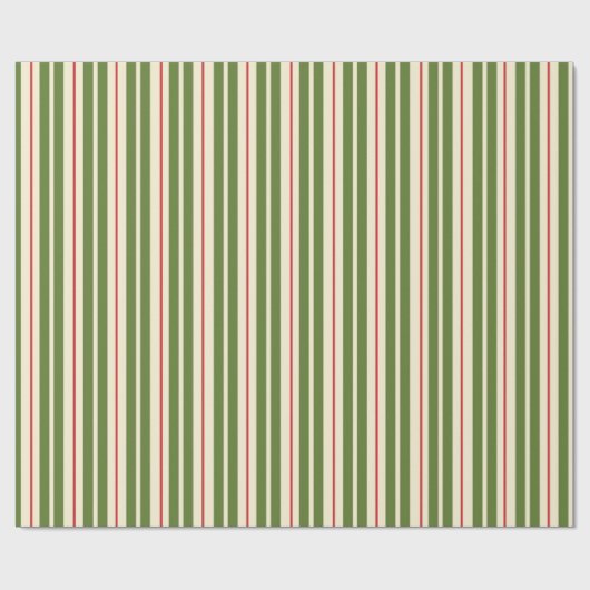 Retro-kerstapes rode groene crème cadeaupapier (Vlak)