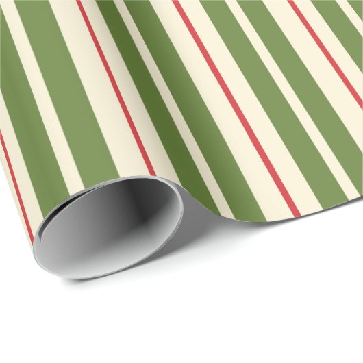 Retro-kerstapes rode groene crème cadeaupapier (Rol Hoek)