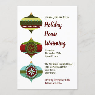 Retro Kerstbal    Feestelijke huiselijke warming-p Kaart