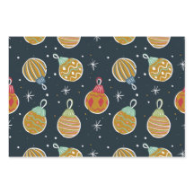 Retro Kerstbal Inpakpapier