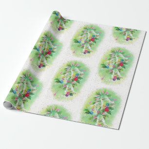Retro-kerstballetspatroon Cadeaupapier