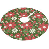 Retro kerstbloemen 60s Floral Pattern 70s Kerstboom Rok (Gekanteld)