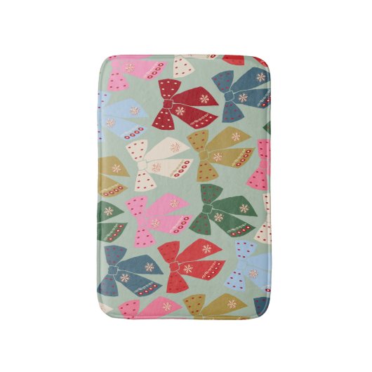 Retro Kerstbogen Coquette Badmat (Voorkant Verticaal)