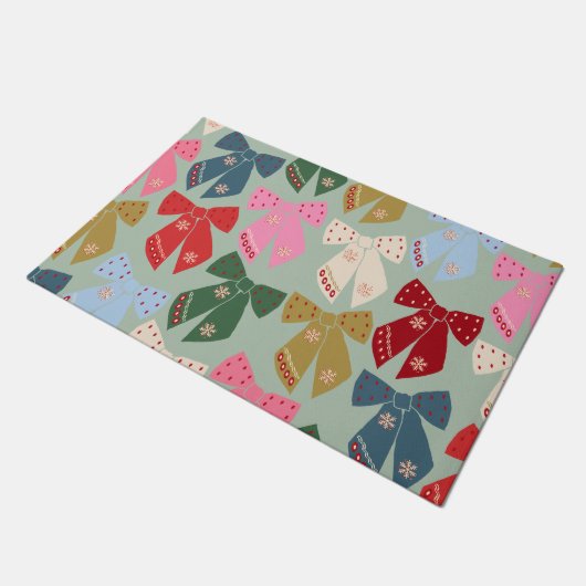 Retro Kerstbogen Coquette Deurmat (Schuin)