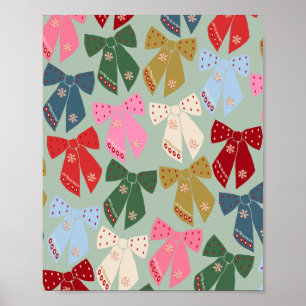 Retro Kerstbogen Coquette Poster