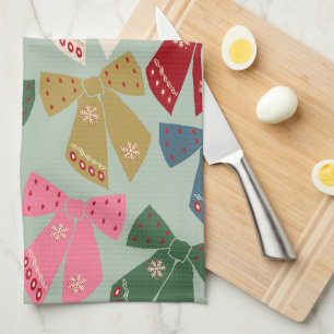 Retro Kerstbogen Coquette Theedoek