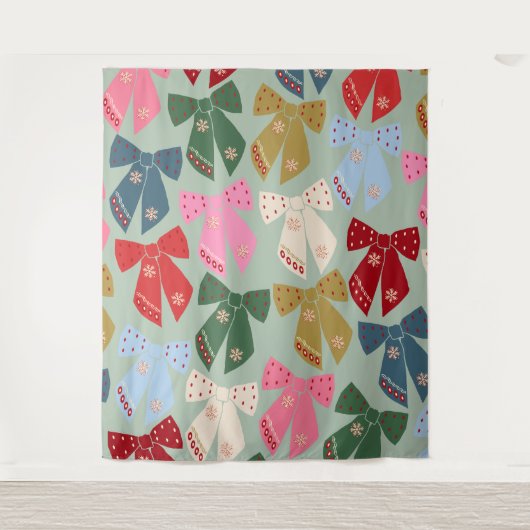 Retro Kerstbogen Coquette Wandkleed (Voorkant)