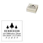 Retro Kerstbomen Aangepaste naam & Retro Adres Rubberstempel (Gestempeld)