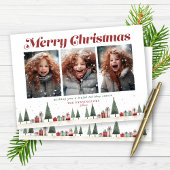 Retro Kerstbomen Cadeaus Vakantie Foto Feestdagenkaart