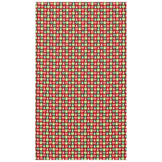 Retro Kerstbomen en Bogen Patroon Tafelkleed (Voorkant)