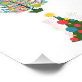 Retro kerstbomen foto afdruk (Hoek)