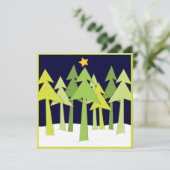 Retro kerstbomen Holiday Open House Kaart (Staand voorkant)