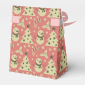 Retro Kerstbomen holly bessen ster snoep Bedankdoosjes (Achterkant)