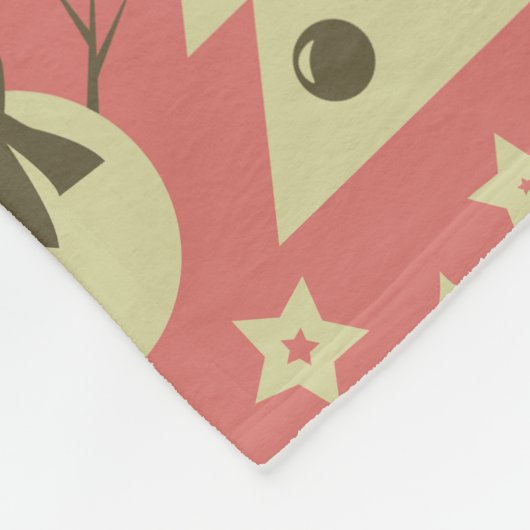 Retro Kerstbomen holly bessen ster snoep Fleece Deken (Hoek)