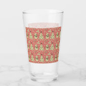Retro Kerstbomen holly bessen ster snoep Glas (Achterkant)