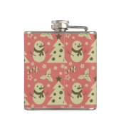 Retro Kerstbomen holly bessen ster snoep Heupfles (Achterkant)