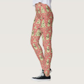Retro Kerstbomen holly bessen ster snoep Leggings (Links)