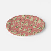 Retro Kerstbomen holly bessen ster snoep Papieren Bordje (Gekanteld)